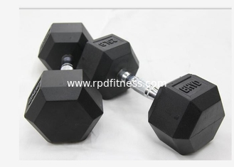 China Rubber Coated PU 30kgs Hexagon Gym Fitness Dumbbell supplier