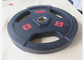 Black PU Rubber Barbell Weight Plates / Weight Lifting Plates 2.5 - 25kgs supplier