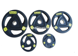 China Black Rubber Weight Plates , 2.5kg - 20kg Weight Lifting Plates For Barbell Training supplier