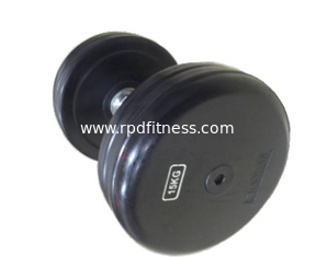 China Logo Available Gym Fitness Dumbbell / Round Rubber Dumbbells For Gym Exercises supplier
