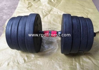 China 40kgs Rubber Coated Gym Fitness Cement Adjustable Dumbbell supplier