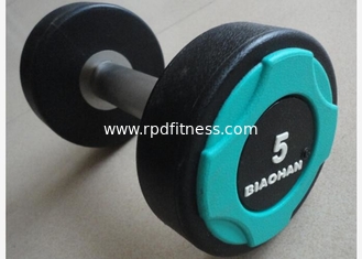 China 25kg Black PU Stainless Handle Gym Weights Dumbbells supplier