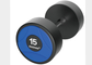 Fashion Gym Weights Dumbbells , Black PU Dumbbells With  Stainless Handle supplier
