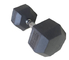 2.5kg - 50kgs Gym Workout Dumbbells , Black Color Rubber Hexagon Dumbbells supplier